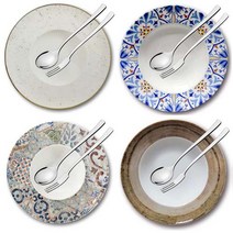파스타전용 스푼 포크와 접시 볼 세트-아트데코, 알카자데코세트