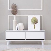 솜씨방 1000 로엘 모던 투서랍 LPM 하이그로시 TV 거실장, 1000 로엘 모던 투서랍 TV 거실장, 화이트