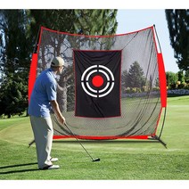 골프 연습네트 세트 스윙연습장 실내외 골프그물망 타겟, 레드+블랙