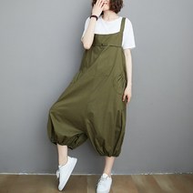 민소매나시원피스 솔리드 무지 오버롤점프수트 끈나시 뷔스티에원피스 이중사용 와이드 루즈핏 칠부 빅진 2273988619