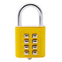 자물쇠 4 자리 조합 암호 잠금 금속 보안 가방 수하물 코드 잠금 찬장 캐비닛 사물함, 05 yellow