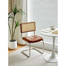 등나무 의자 북유럽 홈 디자이너 식당 카페 의자, 블랙 등받이 + 블랙 쿠션 46x52x83cm