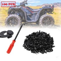 해상 요트 100 x utv atv 플라스틱 펜더 클립 바디 리벳 with 파스너 리무버 polaris 프레데터 레인저 rzr scrambler sportsman