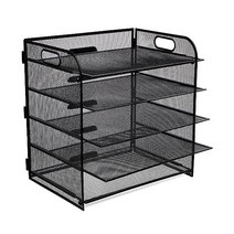 탁상 트레이 탁상용 종이 정리함 트레이 5단 메쉬 탁상용 파일 정리함 종이 정리함 문서 선반 트레이 편지 정리함/a4 사무용 정리함 블랙 트레이