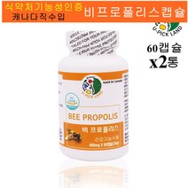 U-PICK LAND 캐나다 비프로폴리스 추출 분말 면역력높이는영양제 플라보노이드 구강 항균 항산화 아르테필린c 고함량 어린이 청소년 키즈 환절기 목건강 propolis 효능 캡슐, 2개, 60캡슐