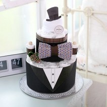 베이비베이커리 기저귀케익 베이비 턱시도 백일, 1세트