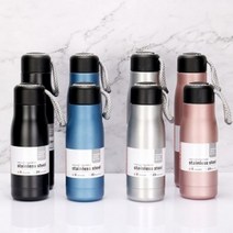스트랩 데일리 텀블러 보온병/420ml 550ml 답례품 어린이집 생일 결혼식 돌잔치 유치원 선물 칠순 선생님 간식 승진 소규모 친구 영어 상품 첫돌, 420ml블랙