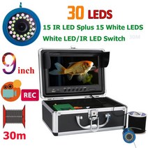 어탐기 GAMWATER-9 인치 DVR 어군 탐지기 1000TVL 수중 녹음 낚시 카메라 15 피스 백색 led 플러스 적외선, 02 30M Cable
