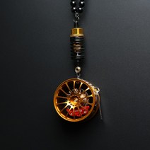 자동차 걸이형 장식품 팬시 BBS 휠 브레이크 엘보링 TE37 바퀴 고급 차량장식 HELLAFLUSH 1698147457, 골드 _레드 캘리퍼 _금피진