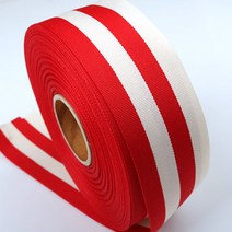 [Y-61-11]골지스트라이프리본 40mm 레드크림 1yd(90cm)