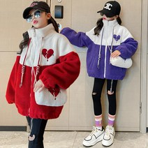 베비포 여아용 겨울 기모 가방세트 양털 점퍼 DT6