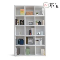 장인가구 아이브 마카롱 1200 5단 15칸 오픈책장, 오크화이트