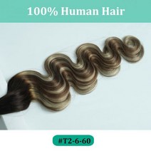 다크 브라운 웨이브 클립 인 헤어 익스텐션 10 개 160g 트리플 웨프트 바디 웨이브 레미 클립 실제 인모 익스텐션 풀 헤드 클립, T2-6-60, 18 inches_10Pcs 160G