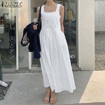 ZANZEA 여성 여름 민소매 원피스