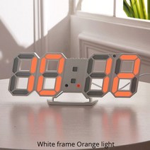 3D led를 응용한 현대적 디자인 디지털 테이블 벽시계 알람 야간 비전 홈 거실 장식, Orange A_CHINA