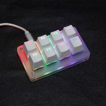매크로 기능 키보드 바로 가기 기계식 RGB 백라이트 8 키 소프트웨어 자체 설정 캡, [03] 브라운 스위치, [04] 카키