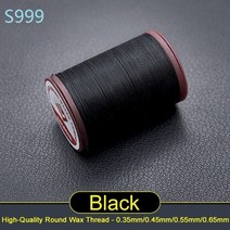 바느질실 뜨개실 털실 면실 두꺼운실 명주실 가죽 공예 팔찌에 대한 라운드 재봉 왁스 실 소결 수동 자수 폴리 에스테르 강도 실을 짜다, 직경 0.55mm, s999 - 블랙