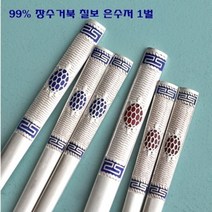 장수거북 칠보 은수저 1벌 99% 청색수저 홍색수저 전통 칠보 조각 고급 명품 수저 젓가락 세트 예단 생신 vip 외국인 선물 기념품, 은수저1벌 청색+보자기포장(네이비)