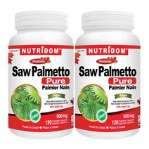 뉴트리돔 쏘팔메토 소팔메토 Saw Palmetto 500mg 남성영양제 120 식물성캡슐 2병 캐나다 직배송