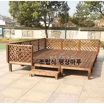 야외 테이블 조립식 평상 방부목 대청 마루 옥상 나무, 1 90x30x18cm 높이 계단 1㎡