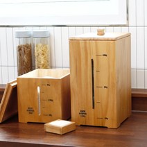 [올리오] 심플 원목 투명창 쌀통 보관함 5kg, 본품