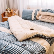 프리미엄 깅엄체크 사계절 호텔 기숙사 차렵이불 세트