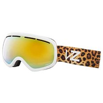 VonZipper 본지퍼 남녀 공용 스카이랩 스노우 스포츠 고글 - 진동 프레임 로커스트 크롬 렌즈, 와일드라이프 골드 크롬, 화이트 메탈