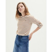 22FW [PUPPY]베이지 퍼피자수 면 긴팔티셔츠 HSTS2DL55I2