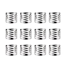 12PCS 패턴 결혼식 냅킨 링 테이블 버클 홀더 파티 장식, 금