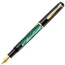 [미국출고] pelikan m200 만년필 그린 마블 파인 994095, 녹색 대리석