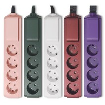 LS 고용량멀티탭 4구 누전차단 4000W 16A 대용량 멀티탭, 1.5M, 블라썸핑크, 원형케이블, 1개