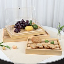 우드박스 푸드박스 우드트레이 빵쟁반 빵바구니 베이커리쟁반, A1-2)목드레인 중(196637), 1개