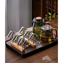 차주전자선세트 다기세트 찻잔 내열유리, 린 티팟+그린 우드 페어 컵 420ml