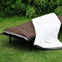 핀콕 2021 NEW 차박 가을 2인용 캠핑 순면 침낭+전용베개, 브라운