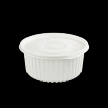 믿음인터내셔널 성형 감자탕 220파이(중) 백색 일회용 다회용 포장용기 찜용기, 10Ea