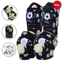 Simply Kids 혁신적이고 부드러운 아동용 무릎 및 팔꿈치 패드 자전거 장갑 포함 I 유아 보호 장비 세트 I 자전거 롤러 스케이트 스케이트 보드 어린이 아동 남아, Large, Space Monster