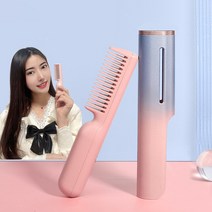 ANKRIC 무선 휴대용 헤어스타일링 빗 스트레이트 헤어와 웨이브, 핑크색