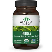 클렌주스 디톡스 몸속독소 제거 배출 Organicndia Neem Herbal 보충제한 반응 비건 글루텐 프리 USDA 인증 90 캡슐, 90 카운트(1팩)