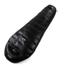 구스 다운 침낭 털 오리 거위 1 2 인용 겨울 보온 혹한기 사계절 경량 덕 신발 캠핑 카모 야외 휴대용 초경, 03 black 1250g