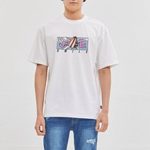 잠뱅이 남 CP분또 카툰 그래픽 반팔TS 오버 AL2WTS29-OW