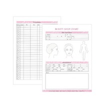 a4 피부관리실 고객차트 피부카르테 피부회원카드 전신 뷰티차트 미용기록 마사지관리 에스테틱고객차트 100매, 카르테뷰티