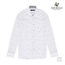 트레몰로 논아이론 스트레치 화이트 클레릭 프린트 셔츠 TGRTLUY1378