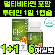 내츄럴 네츄럴 플러스 뉴테인 루테린 LUTEIN 베타카로틴 멀티 복합 비타민 A 마리골드 꽃 추출물 직장인 청소년 부모님 할머니 50대 60대 눈 안구 건강 노안 노화 영양제 추천, 2박스(6개월분)