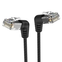 벤션 CAT6A UTP 360도 회전꺽임형 울트라슬림 초고속 기가 랜선 블랙 IBOB, 15m, 1개