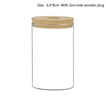 1PC 테라리움 수경 식물 꽃병 세련된 유리 병 나무 코르크 탁상 사무실 홈 분재 거실 장식, 06 P1