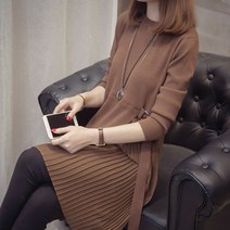 봄·겨울 드레스 한국판 루즈한 패셔너블 스웨터 레이디스 윈터 풀헤드 언더웨어 중 롱 니트 빠른배송