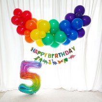 [3시전당일발송] DIY 구름 풍선 가랜드 레인보우 벌룬클라우드 생일파티 브라이덜샤워 베이비샤워 파티용품 환갑 팔순 풍선장식, 풍선가랜드+손펌프+캘리생일가랜드