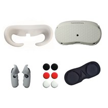 Pico4 용 실리콘 VR 헤드셋 보호 커버 케이스 헬멧 페이스 렌즈 컨트롤러 프로텍터 로커 캡 L41E 1 세트, 한개옵션1, 02 for grey