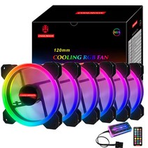 수냉식 쿨러 PC 컴퓨터 물 냉각 액세서리 12cm RGB 케이스 팬 작은 6 핀 조용한 방열판 라디에이터, [02] 6fans1controller