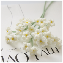 코바늘 사계절 손 뜨개질 DIY 취미키트 꽃 다발 태교 니트 왕초보 만들기 세트, 12 안개꽃 화이트 완제품(2개)